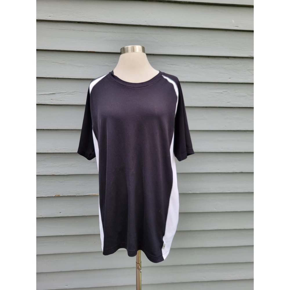 Alo CoolFit T-Shirt Black White Colorblock Performance Athletic XXL